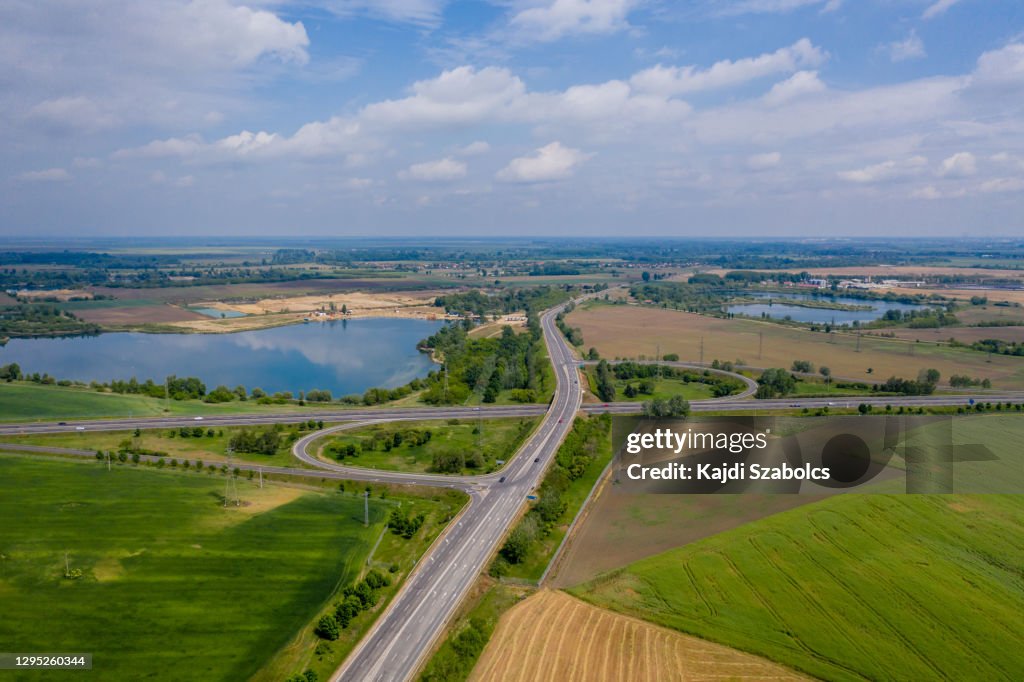 Highway drone view