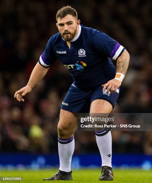 V SCOTLAND . PRINCIPALITY STADIUM - CARDIFF.Jamie Bhatti in action for Scotland