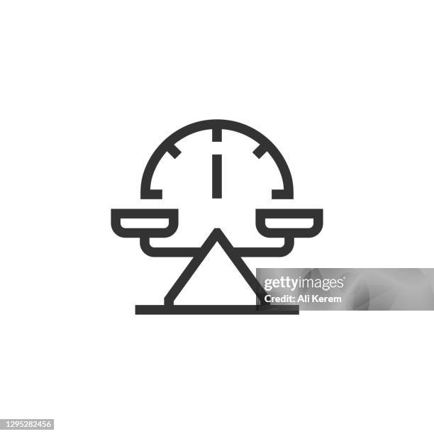 balanced scorecard line icon - score card stock illustrations