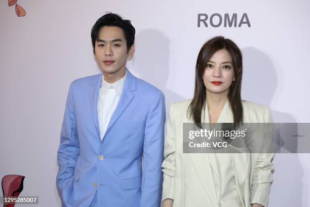 Actress Zhao Wei and actor Zhang Ruoyun attend Fendi event on January 8, 2021 in Shanghai, China.