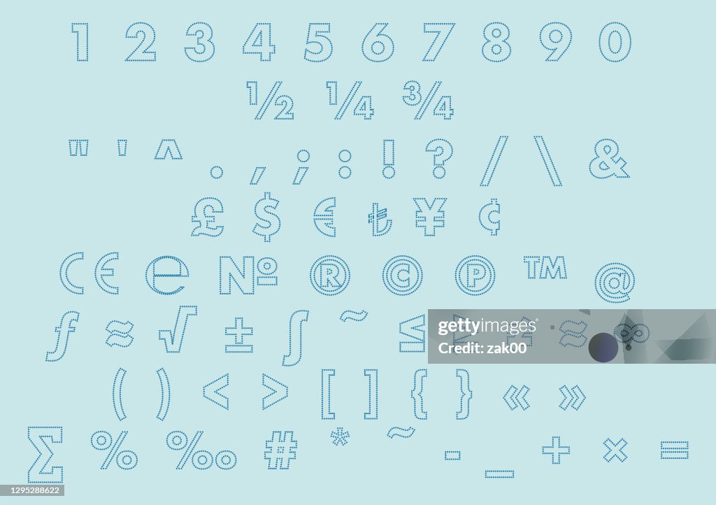 Punctum Numbers Punctuations Numbers And Signs High-Res Vector Graphic - Getty Images