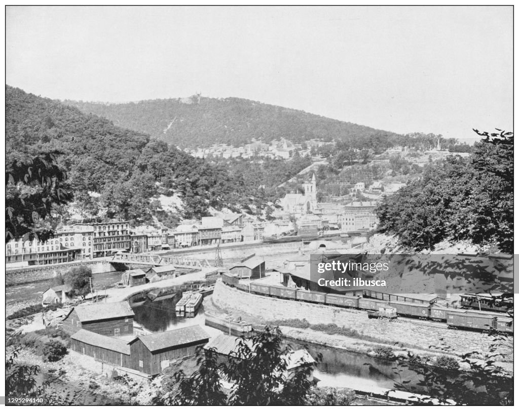 Antique photograph: Mauch Chunk, Pennsylvania, Mount Pisgah