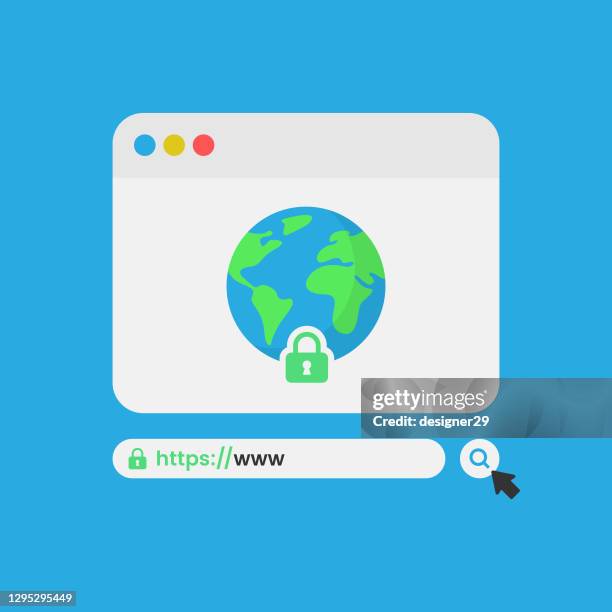 stockillustraties, clipart, cartoons en iconen met webbrowser op internet icon vector design. - hypertext transfer protocol