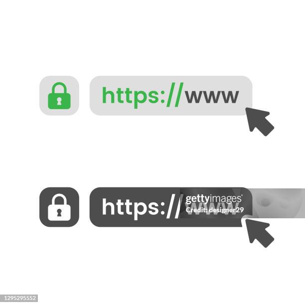 web icon and address bar vector design on white background. - http stock illustrations