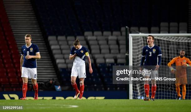 V COSTA RICA .HAMPDEN PARK - GLASGOW .Scotland player dejected after conceding