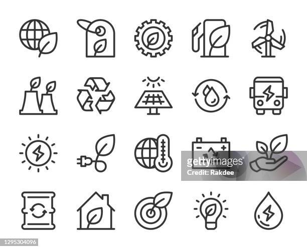 ecology & recycling - line icons - biodiesel stock illustrations