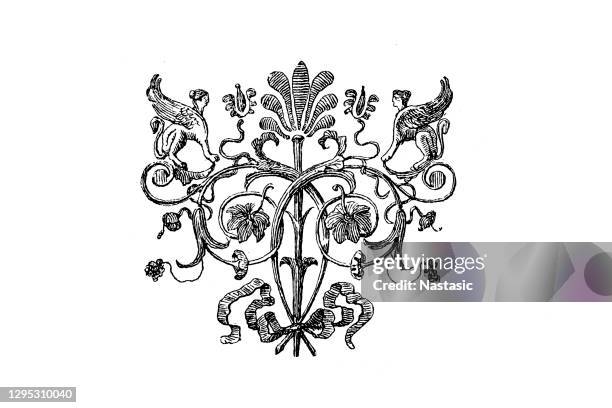 stockillustraties, clipart, cartoons en iconen met vintage pagina ornament - floral ornaments