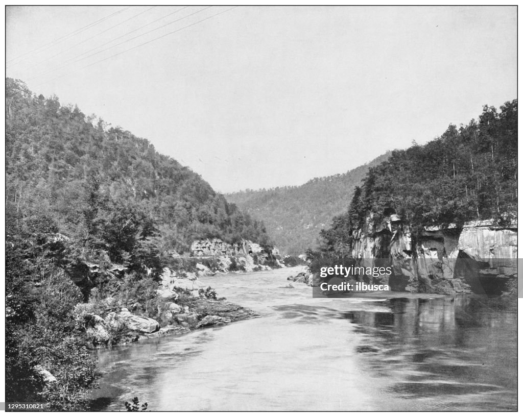 Photo antique: Dragon Gorge, New River, Virginie-Occidentale