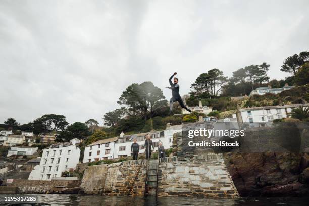 puoi farlo! - leap of faith modo di dire inglese foto e immagini stock