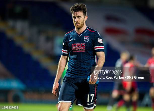 Vs DUNDEE.GLOBAL ENERGY STADIUM.Ross County's Ross Draper is dejected at full time.