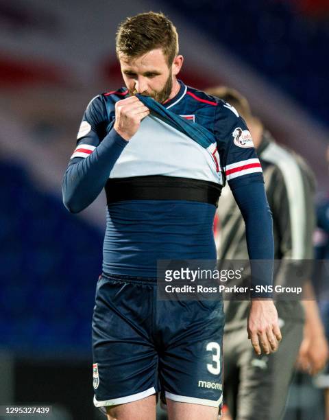 Vs DUNDEE.GLOBAL ENERGY STADIUM.Ross County's Jason Naismith is dejected at full time.