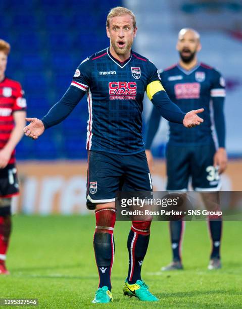 Vs DUNDEE . GLOBAL ENERGY STADIUM. Andrew Davies in action for Ross County.