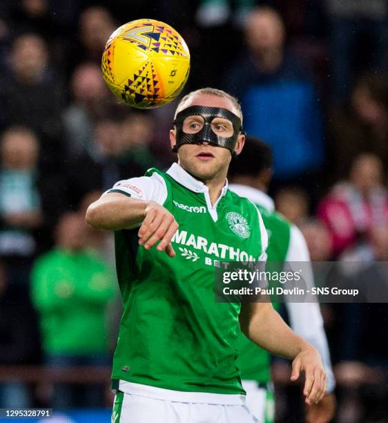 V HIBERNIAN.Dylan McGeouch in action for Hibernian