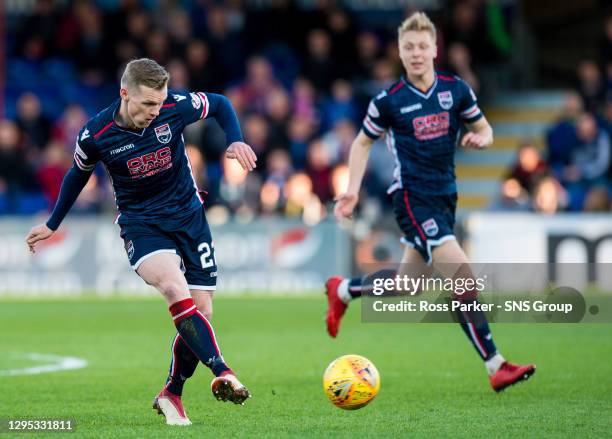 Vs DUNDEE . GLOBAL ENERGY STADIUM. Billy Mckay in action for Ross County