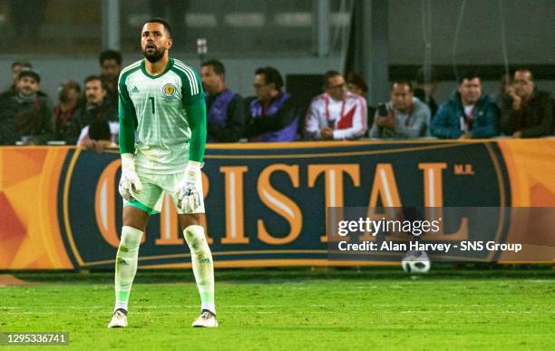 V SCOTLAND.ESTADIO NACIONAL DE LIMA - PERU.Scotland's Jordan Archer is dejected after the second goal.