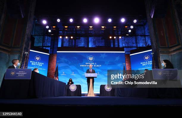 President-elect Joe Biden delivers remarks before announcing members of his cabinet that will round out his economic team, including secretaries of...