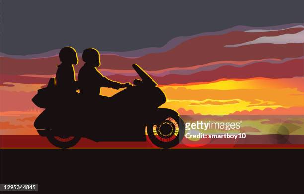 motorcycles - motorcycle travel stock illustrations