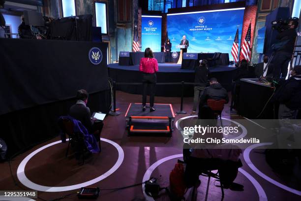 Political correspondent Arlette Saenz asks U.S. President-elect Joe Biden questions after he announced nominees of his cabinet that will round out...