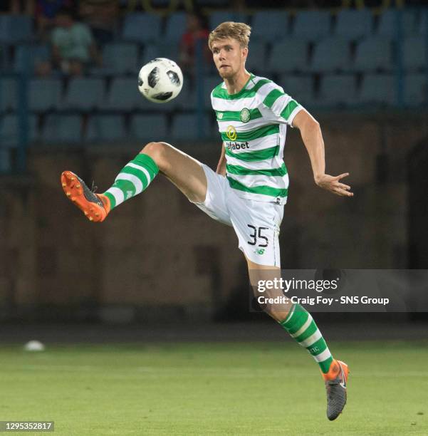 V CELTIC .YEREVAN - ARMENIA.Kristoffer Ajer in action for Celtic