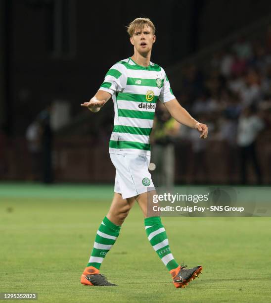 V CELTIC .YEREVAN - ARMENIA.Kristoffer Ajer in action for Celtic