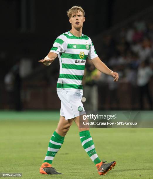 V CELTIC .YEREVAN - ARMENIA.Kristoffer Ajer in action for Celtic