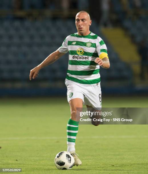 V CELTIC .YEREVAN - ARMENIA.Scott Brown in action for Celtic