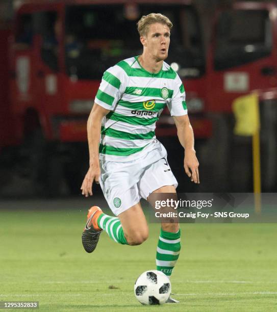 V CELTIC .YEREVAN - ARMENIA.Kristoffer Ajer in action for Celtic