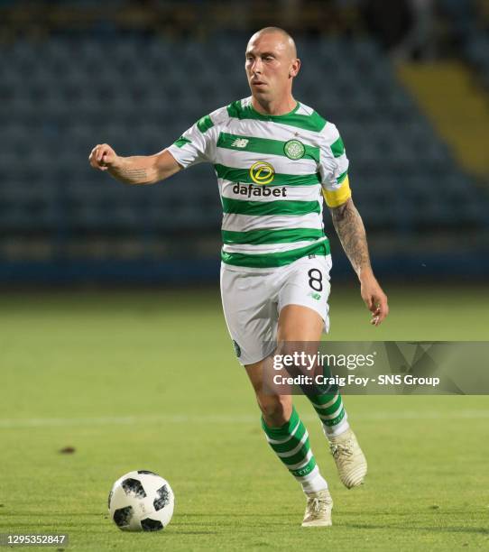 V CELTIC .YEREVAN - ARMENIA.Scott Brown in action for Celtic