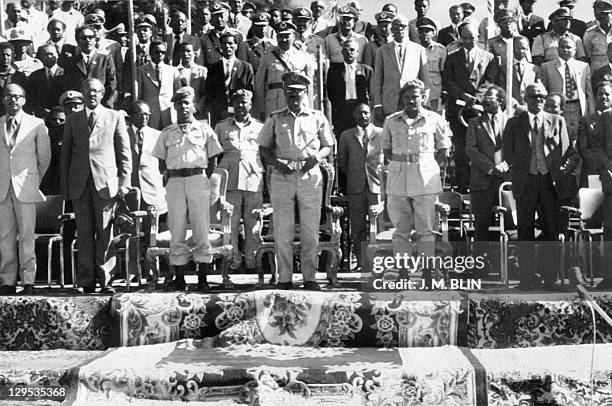 Haile Mariam Mengistu , Ethiopian leader and the chairman of the Provisional Military Administration Council and future Ethiopian President ,...