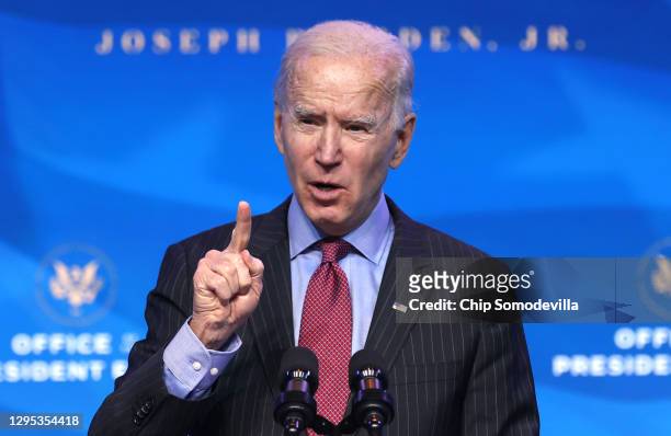 President-elect Joe Biden delivers remarks after he announced cabinet nominees that will round out his economic team, including secretaries of...