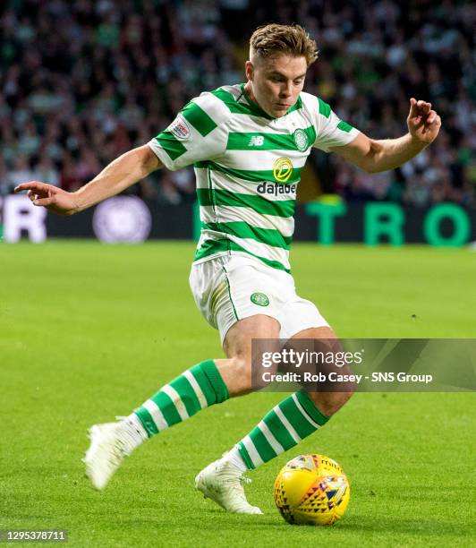 V AEK ATHENS . CELTIC PARK - GLASGOW . James Forrest in action for Celtic.