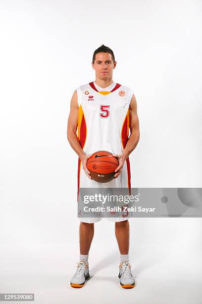 Jaka Lakovic, #5 of Galatasaray Medical Park poses during the 2011/12 Turkish Airlines Euroleague Basketball Media day at Abdi Ipekci Sports Hall on...