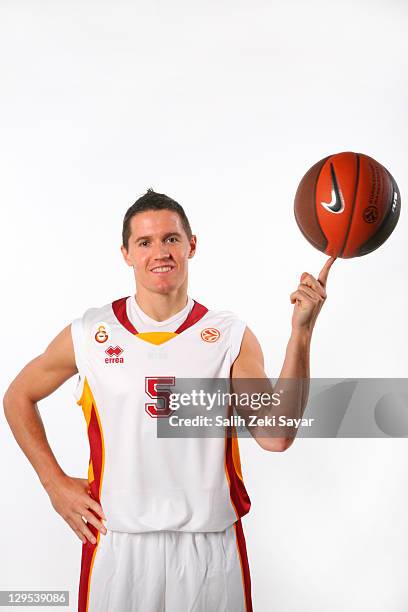 Jaka Lakovic, #5 of Galatasaray Medical Park poses during the 2011/12 Turkish Airlines Euroleague Basketball Media day at Abdi Ipekci Sports Hall on...