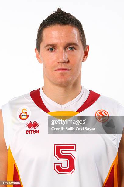 Jaka Lakovic, #5 of Galatasaray Medical Park poses during the 2011/12 Turkish Airlines Euroleague Basketball Media day at Abdi Ipekci Sports Hall on...