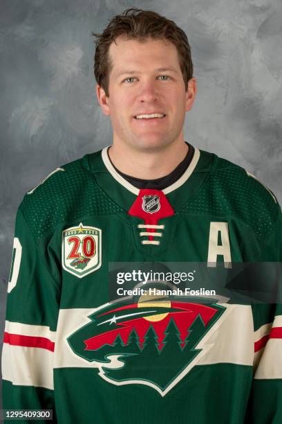 Ryan Suter of the Minnesota Wild poses for his official headshot for the 2020-2021 season on January 3, 2021 at the Tria Practice Rink in St. Paul,...