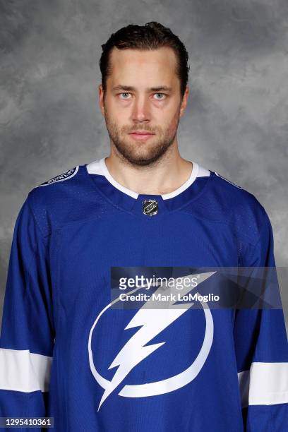 Victor Hedman of the Tampa Bay Lightning poses for his official headshot for the 2020-2021 season on September 12, 2019 at Amalie Arena in Tampa,...