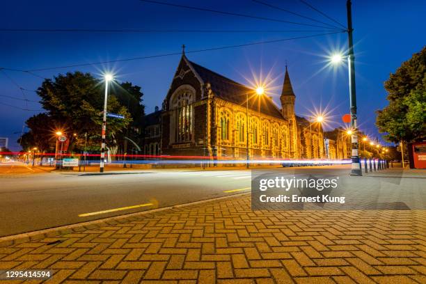 het kunstencentrum te matatiki toi ora, christchurch - christchurch nieuw zeeland stockfoto's en -beelden