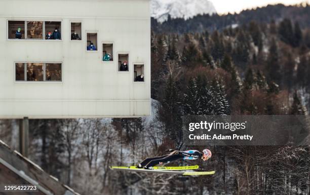 Severin Freund of Germany competes during the Qualification at the Four Hills Tournament 2020 Garmisch-Partenkirchen on December 31, 2020 in...