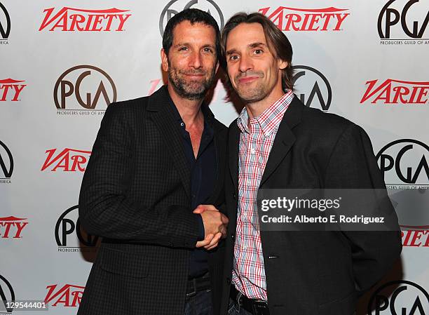Event co-chairs Shawn Gold and Marc Scarpa attend The Producers Guild of America's Digital 25: 2011 Leaders in Emerging Entertainment in association...