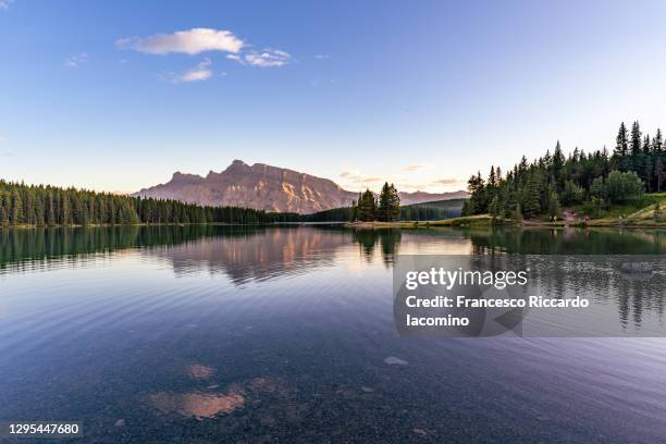 Two Jack Lake And Mount Rundle Banff National Park Alberta Canada ...