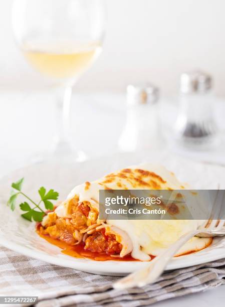 tuna cannelloni - cannelloni stock pictures, royalty-free photos & images
