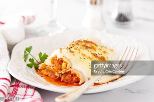 tuna cannelloni - cannelloni stock pictures, royalty-free photos & images