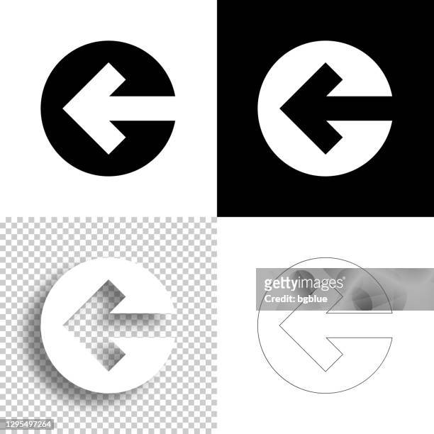 left arrow. icon for design. blank, white and black backgrounds - line icon - former stock illustrations
