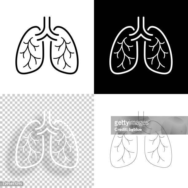 lungs. icon for design. blank, white and black backgrounds - line icon - inhaling stock illustrations