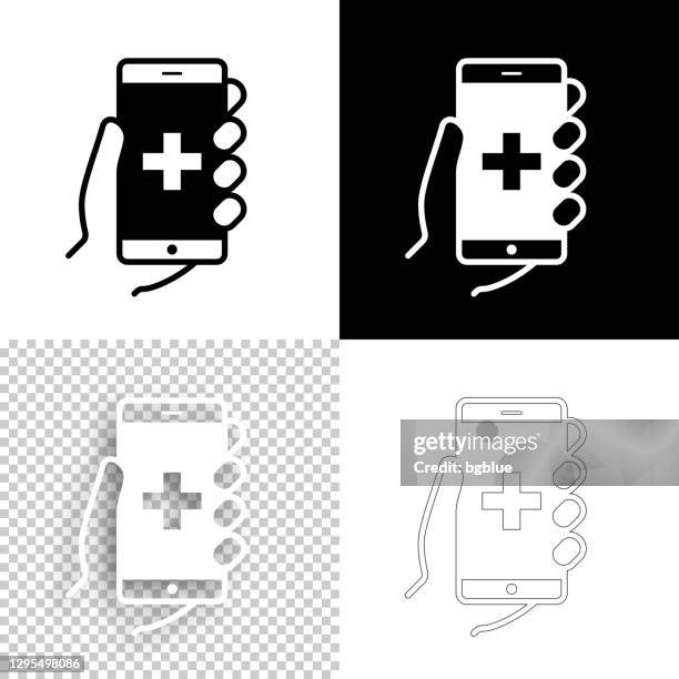 emergency call. icon for design. blank, white and black backgrounds - line icon - emergancy communication stock illustrations