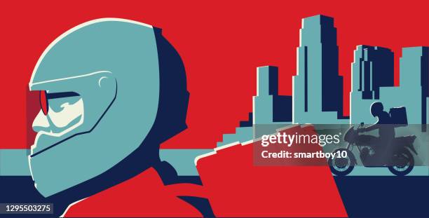 motorcyclist - sports helmet stock illustrations