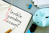 Flexible Spending Account FSA is shown on the conceptual business photo using the text