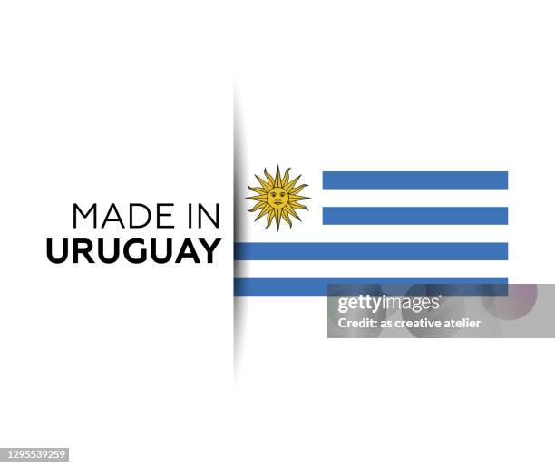 made in the uruguay label, product emblem. white isolated background - uruguay stock illustrations