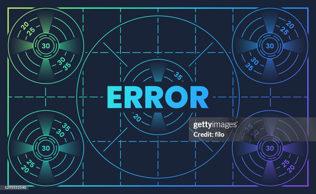 Error Broadcasting Test Pattern Screen High-Res Vector Graphic - Getty ...