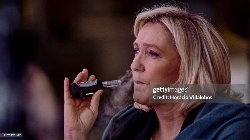 French Far-Right Leader Marine Le Pen Visits Portugal In Support Of Far-right Party Chega (Enough) Presidential Candidate André Ventura